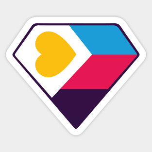 Polyamory Pride - Minimalist Diamond - (New Colors) Sticker